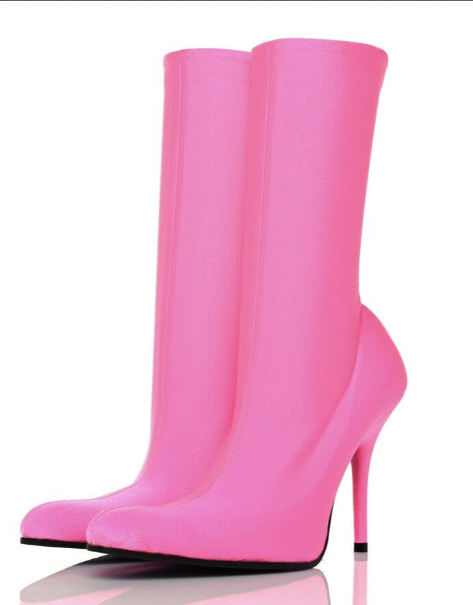 BALENCIAGA PINK KNIFE SOCK BOOTS SZ 5.5 35.5