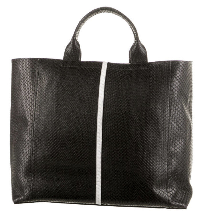 $2500 REED KRAKOFF BLACK PYTHON SNAKESKIN LARGE TOTE BAG