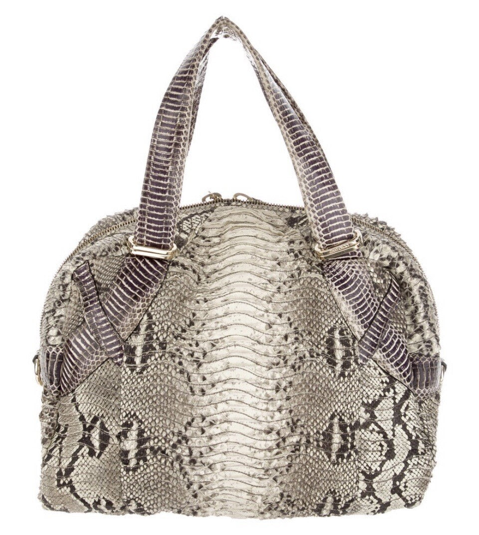 $3950 NEW JIMMY CHOO PYTHON SNAKESKIN SHOULDER BAG