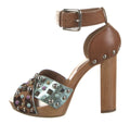 DOLCE & GABBANA LEAOOARD PRINT PONYHAIR STUDDED SANDALS SZ 6 36