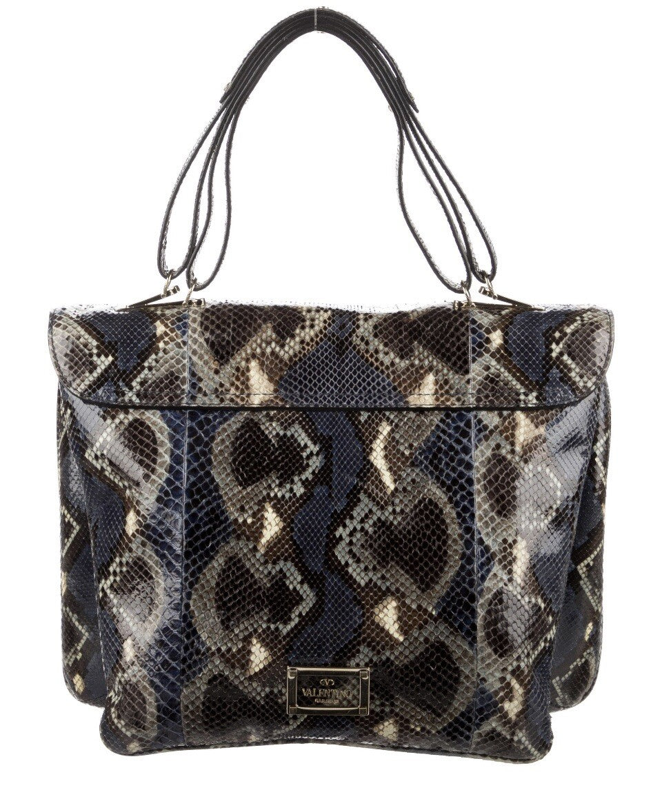 $2895 VALENTINO PYTHON SNAKESKIN HANDLE BAG