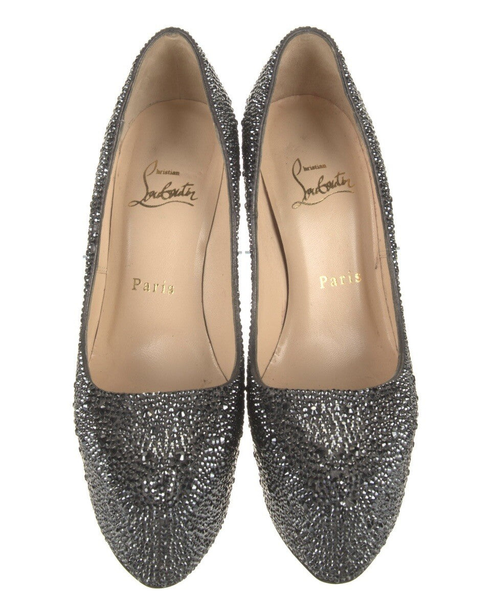 $6395 CHRISTIAN LOUBOUTIN SWAROVSKI CRYSTAL DAFFODILE PLATFORM HEELS SZ 6 36