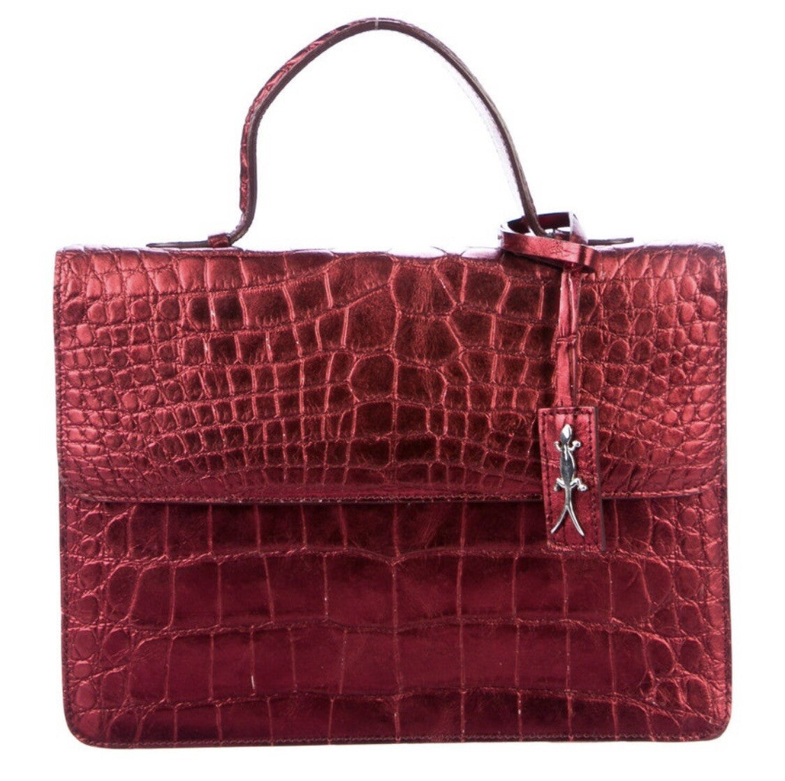 $5250 SHIRO NEW TATIANA METALLIC RED CROCODILE BAG - STUNNING!
