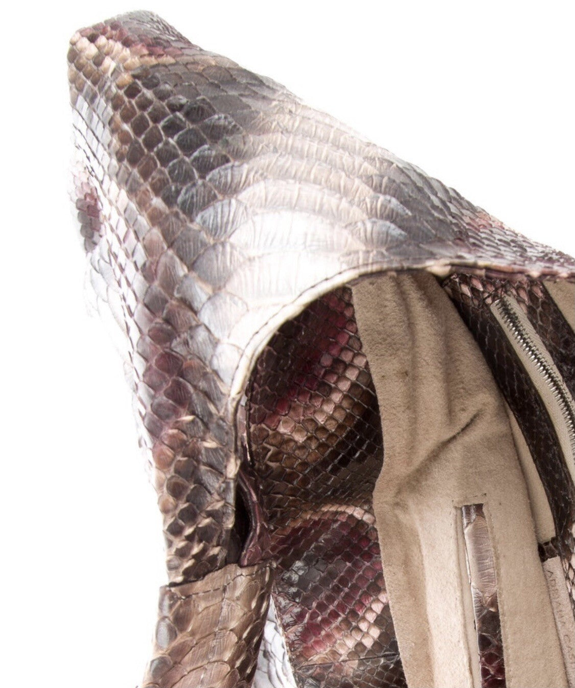 $2350 ADRIANA CASTRO PYTHON SNAKESKIN HOBO BAG