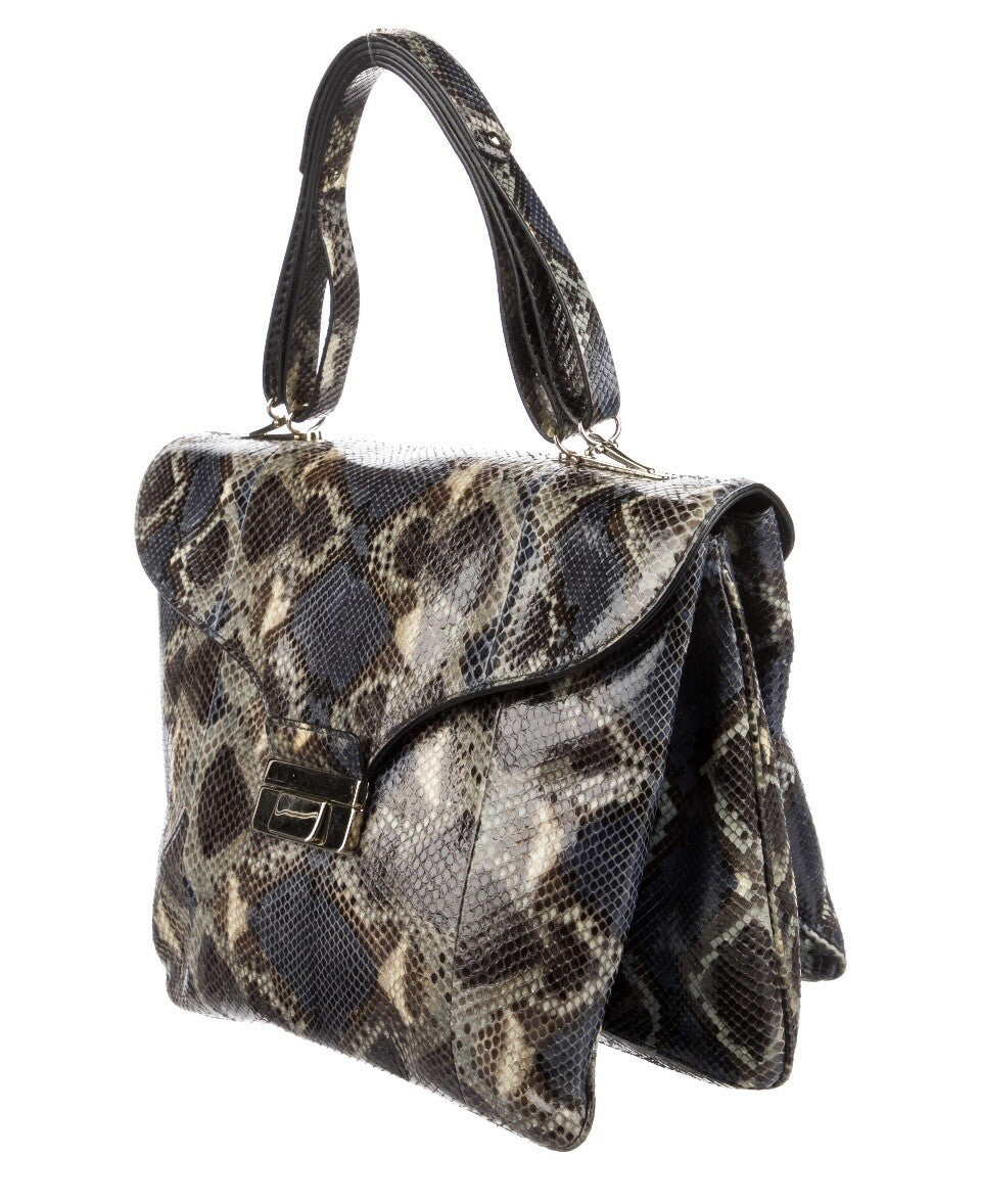 $2895 VALENTINO PYTHON SNAKESKIN HANDLE BAG