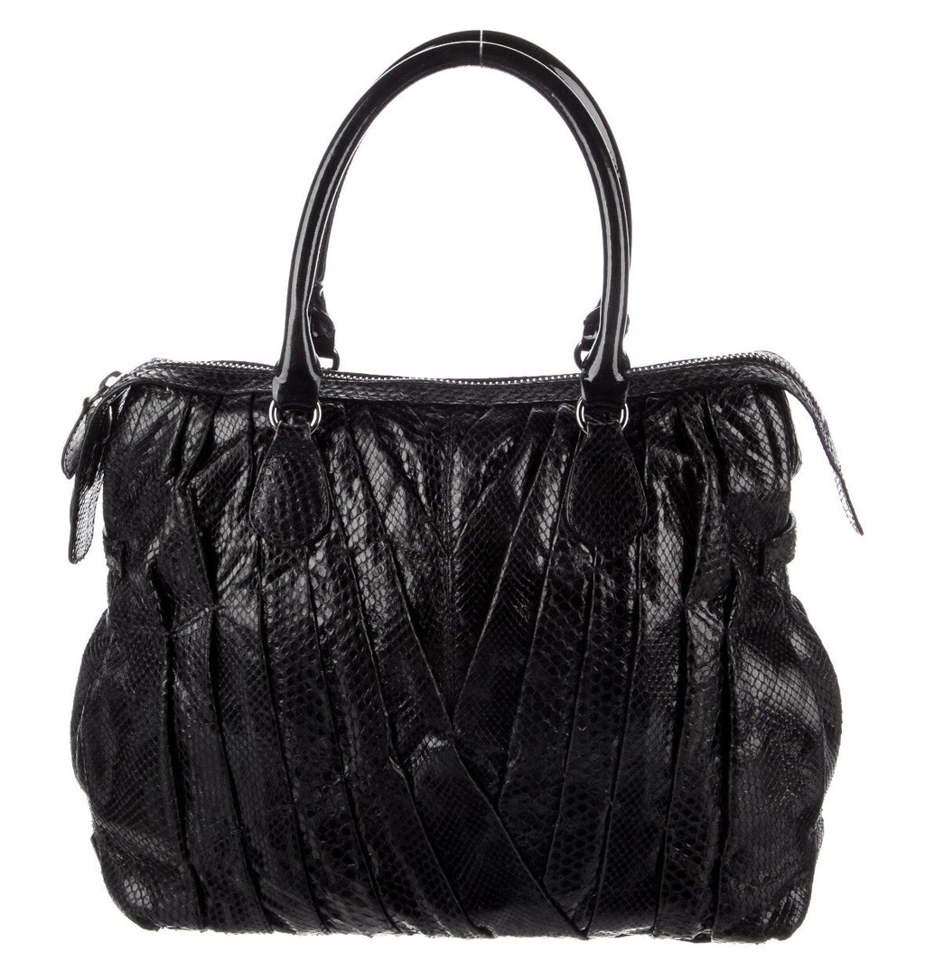 VALENTINO MAISON PYTHON SNAKESKIN HANDLE BAG