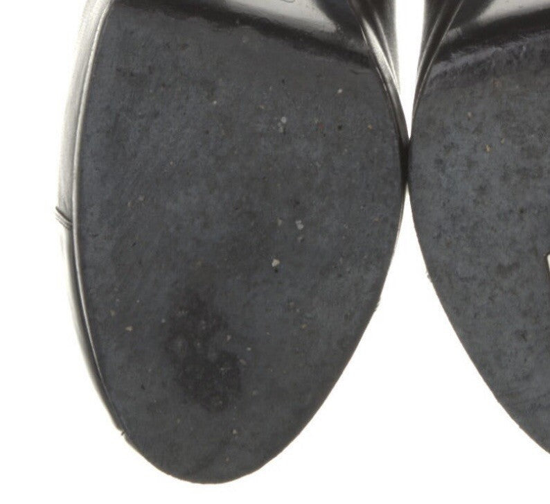 $995 YVES SAINT LAURENT RIVE GAUCHE BLACK ANKLE BOOTS SZ 7 37