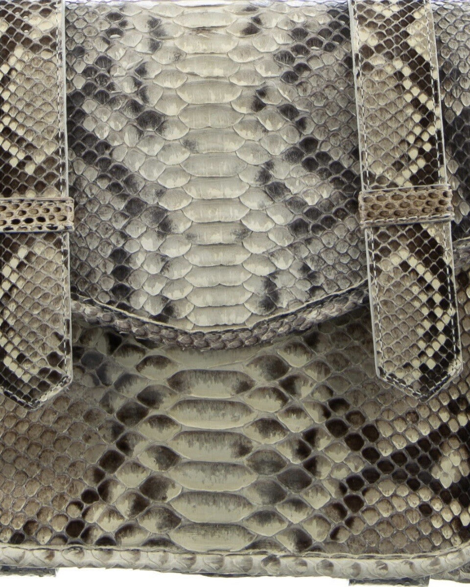 CARLOS FALCHI PYTHON SNAKESKIN MESSENGER BAG