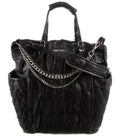JIMMY CHOO PYTHON SNAKESKIN TOTE BAG BLACK