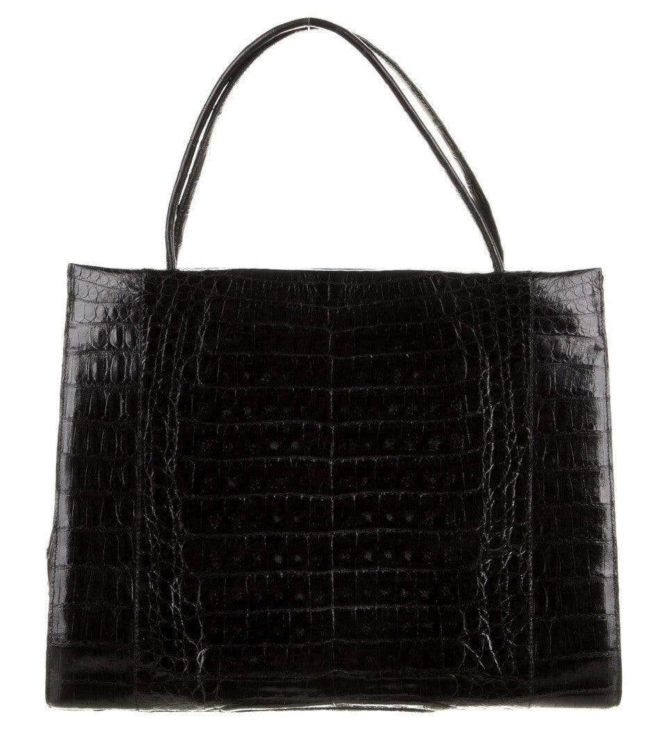 NANCY GONZALEZ CAIMAN CROCODILE ANIMAL PRINT TOTE BAG