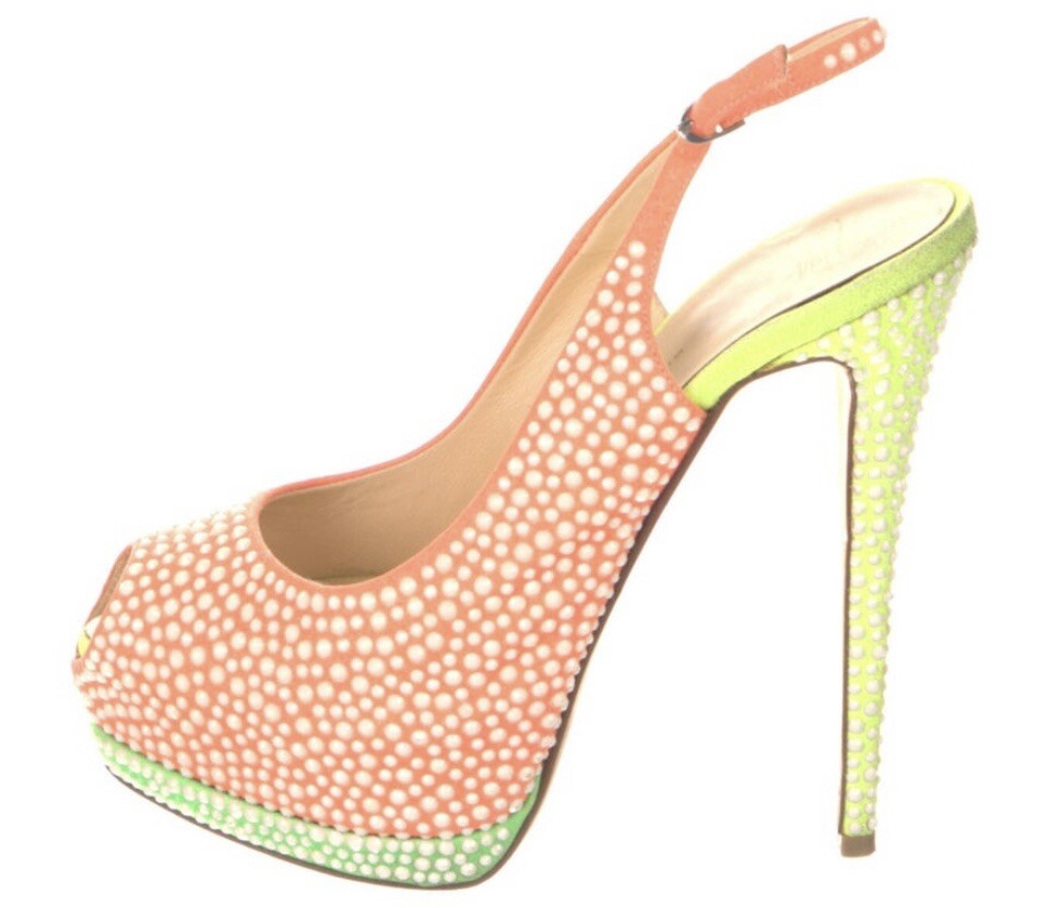 $1295 GIUSEPPE ZANOTTI CRYSTAL EMBELLISHED PLATFORM HEELS SZ 9 39