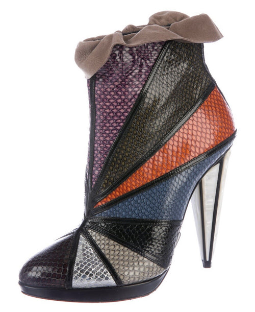 $1335 NEW RODARTE EMBOSSED SNAKESKIN ANKLE BOOTS SZ 9 39