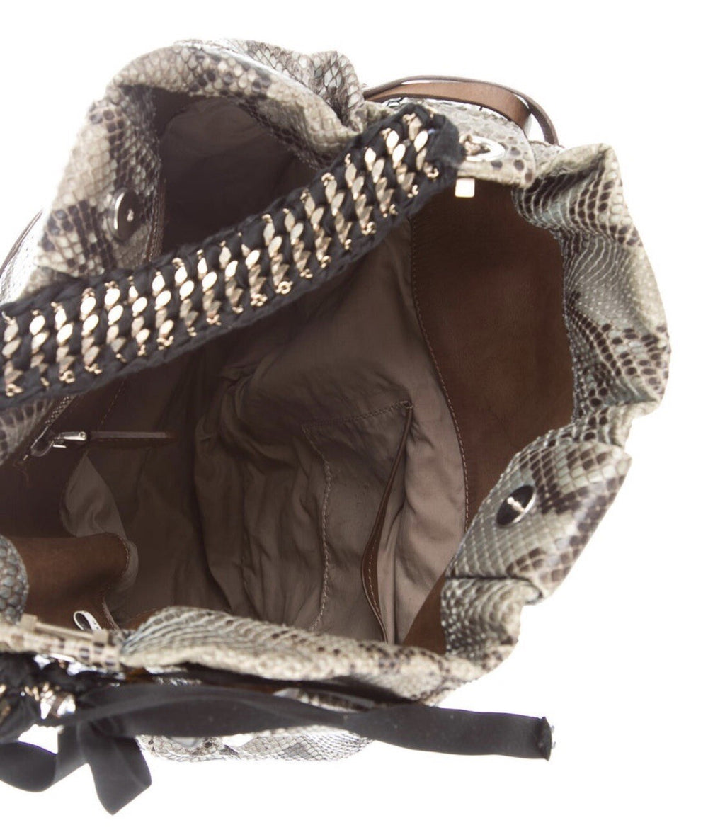 MARNI PYTHON SNAKESKIN CHAIN LINK HOBO BAG