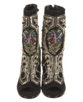 NEW BALMAIN BLACK SUEDE BEADED EMBELLISHED ANKLE BOOTS SZ 6 36
