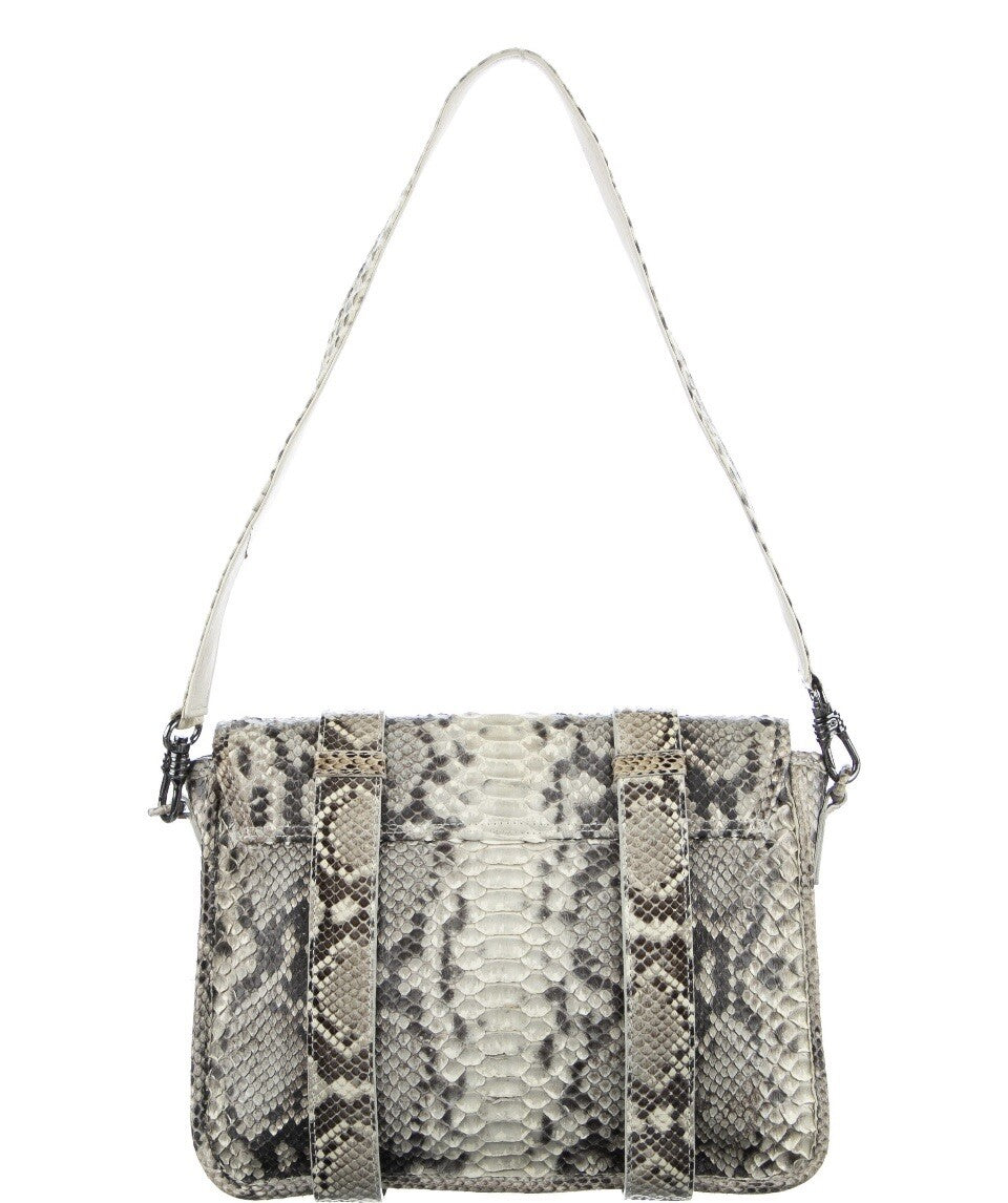 CARLOS FALCHI PYTHON SNAKESKIN MESSENGER BAG