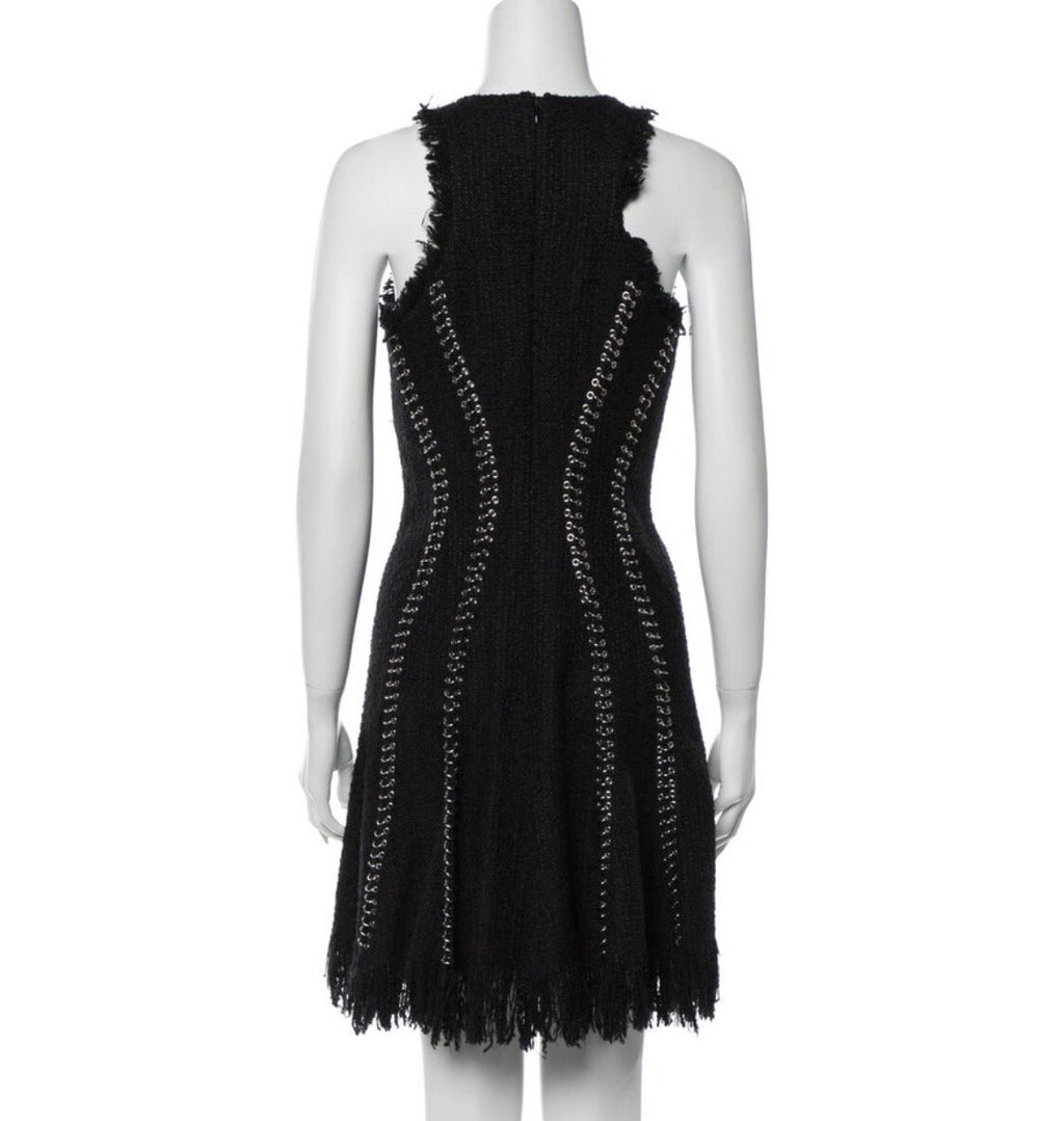 $1995 ALEXANDER WANG BLACK SLEEVELESS METAL DETAIL DRESS SZ S US 4