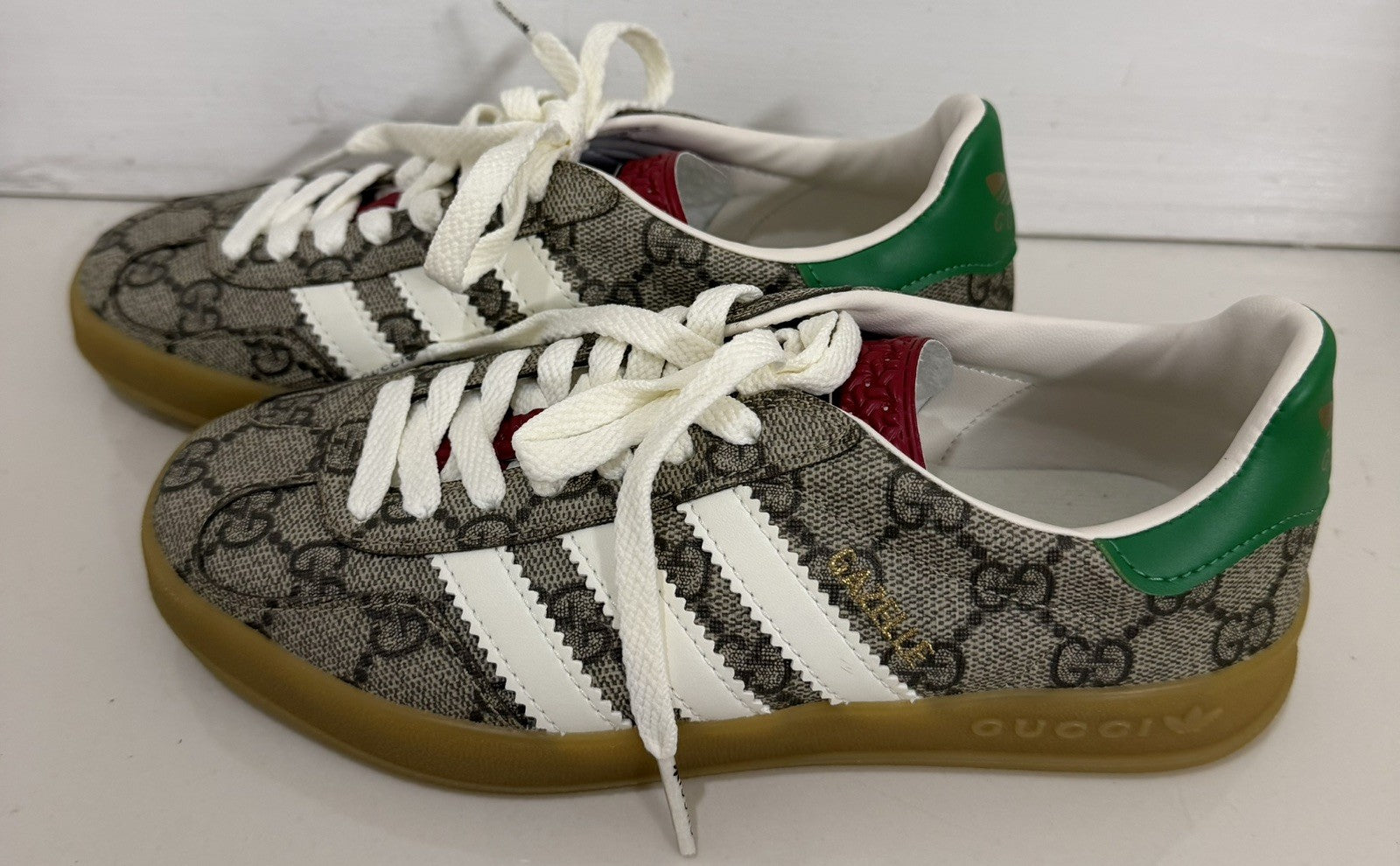 NIB Gucci x Adidas Gazelle Vintage GG Monogram Sneaker SZ 4