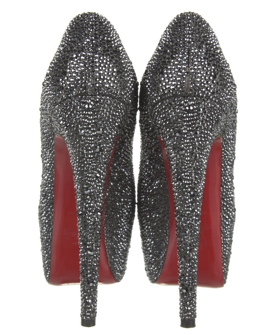 $6395 CHRISTIAN LOUBOUTIN SWAROVSKI CRYSTAL DAFFODILE PLATFORM HEELS SZ 6 36