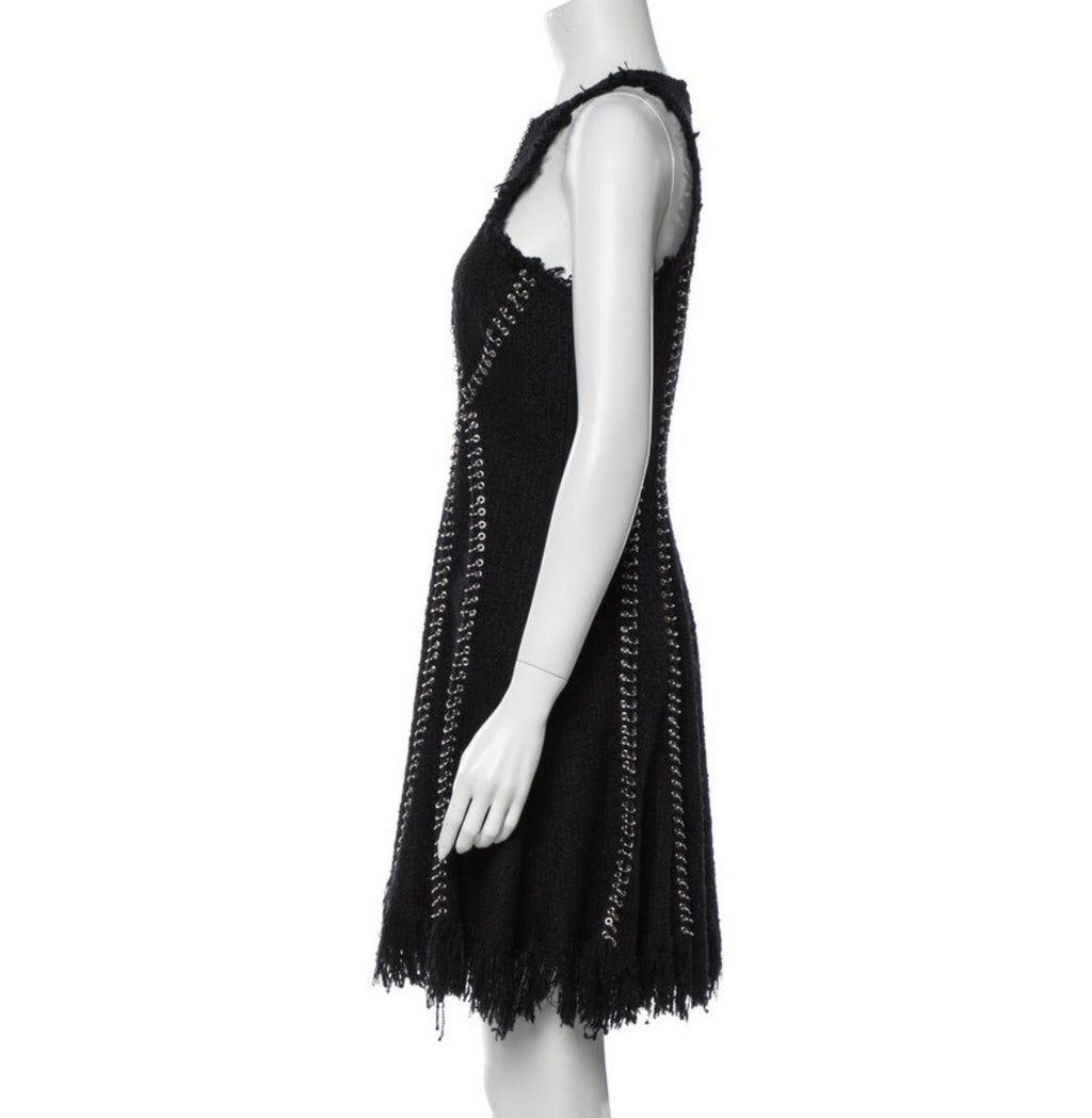 $1995 ALEXANDER WANG BLACK SLEEVELESS METAL DETAIL DRESS SZ S US 4