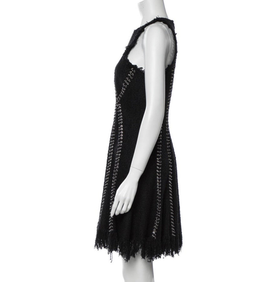$1995 ALEXANDER WANG BLACK SLEEVELESS METAL DETAIL DRESS SZ S US 4