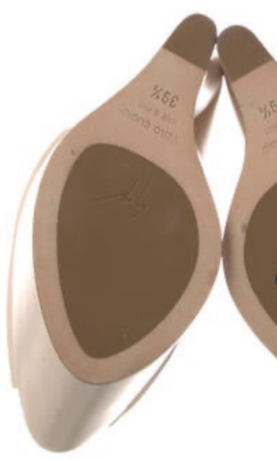 GIUSEPPE ZANOTTI NUDE LEATHER WEDGE HEELS SZ 9.5 39.5