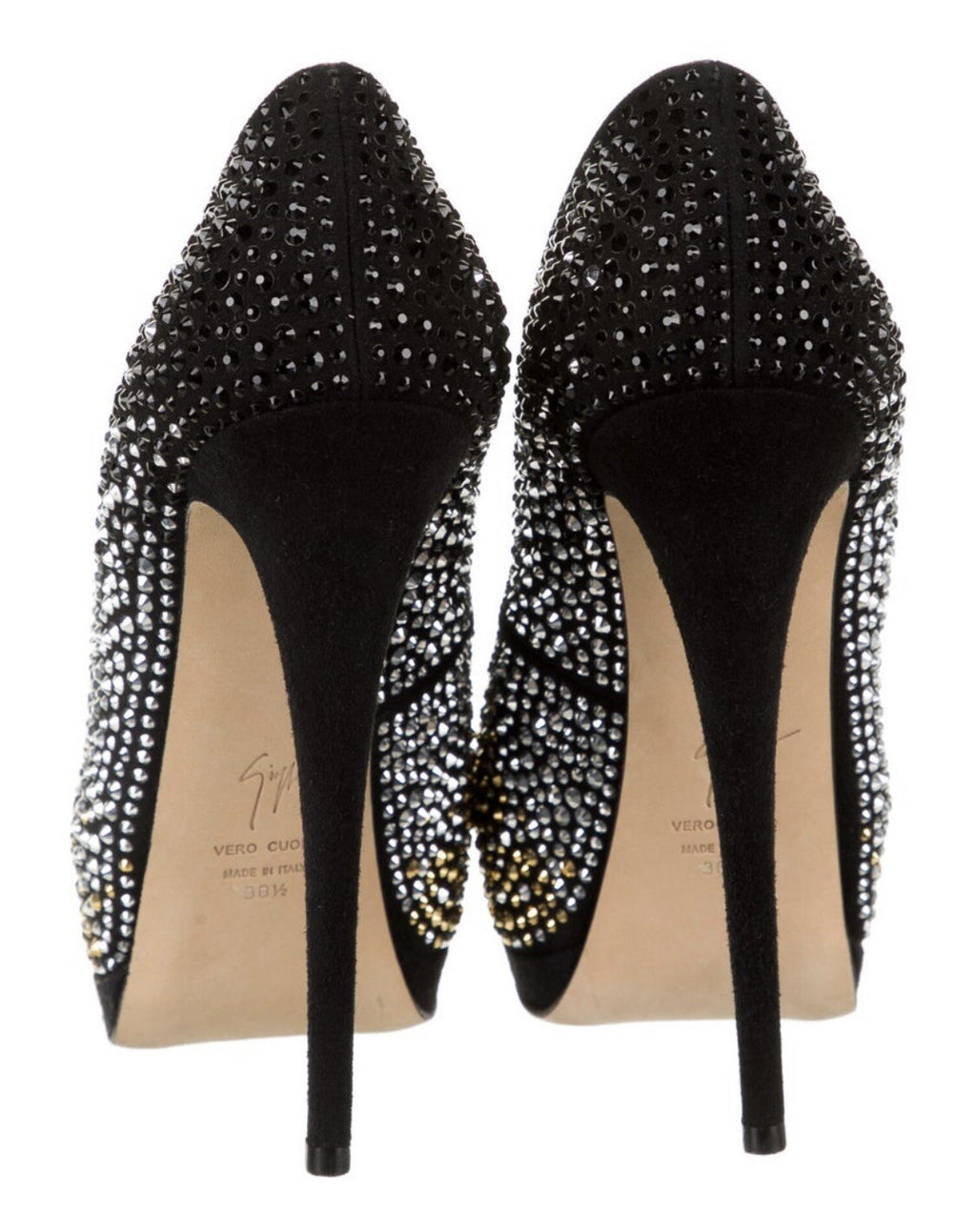 $1295 GIUSEPPE ZANOTTI SWAROVSKI CRYSTAL PLATFORM HEELS SZ 8.5 38.5