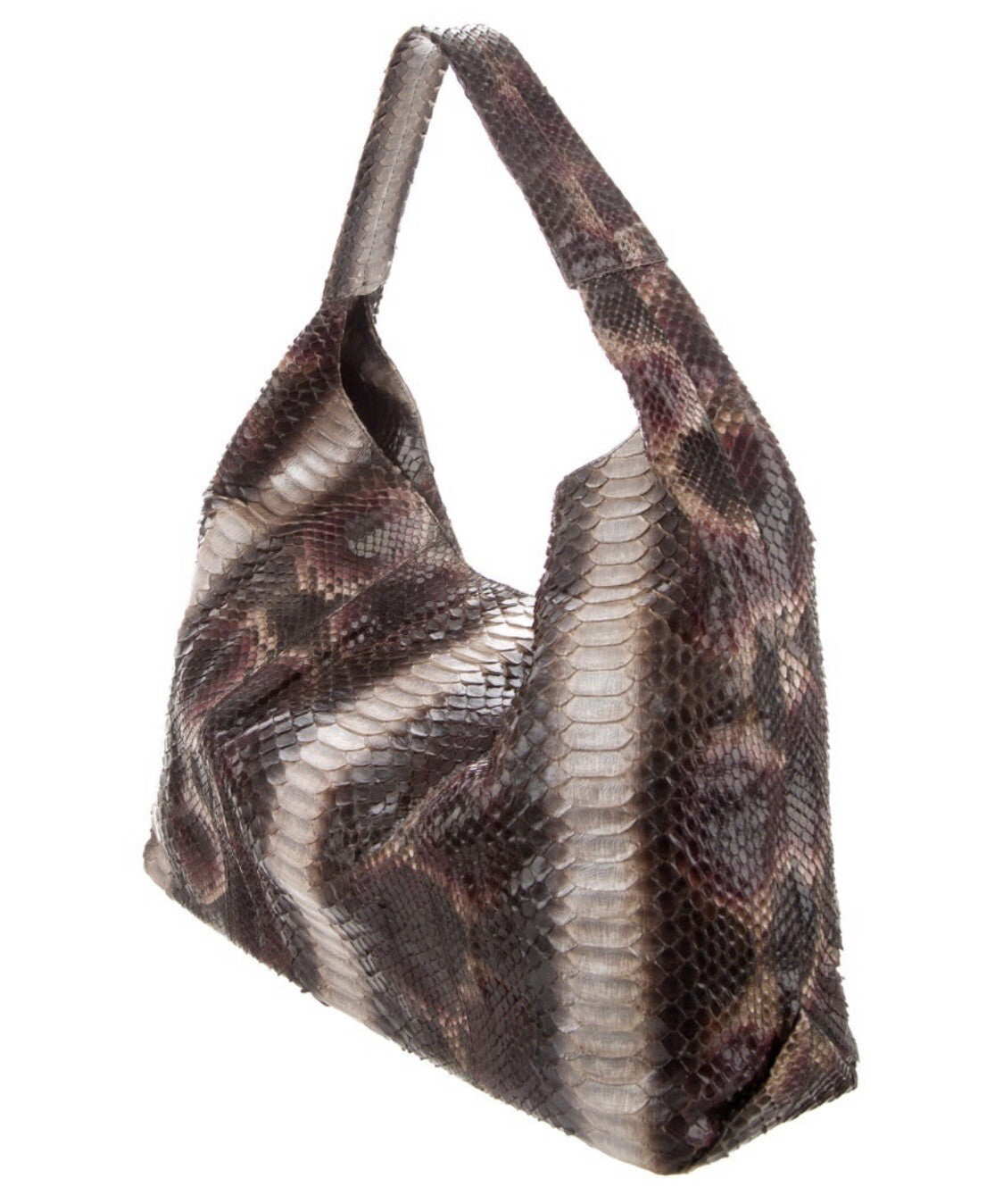 $2350 ADRIANA CASTRO PYTHON SNAKESKIN HOBO BAG