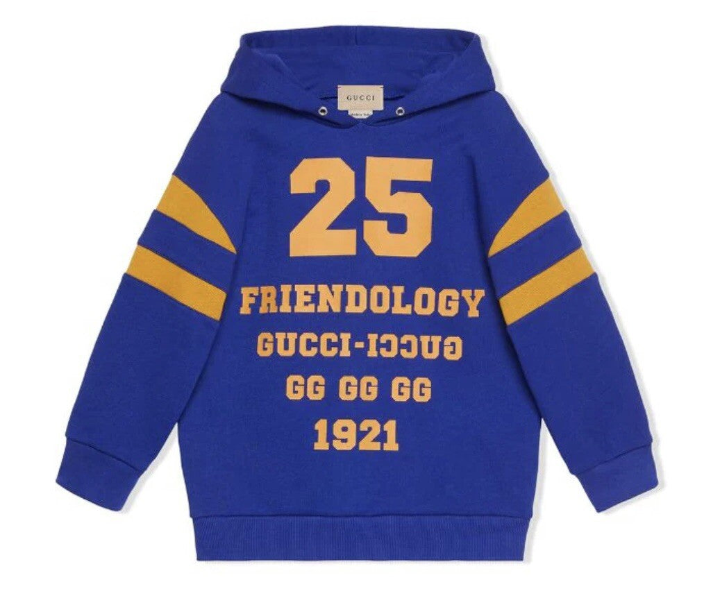 NWT GUCCI KIDS HOODIE SWEATSHIRT SZ 4 BLUE