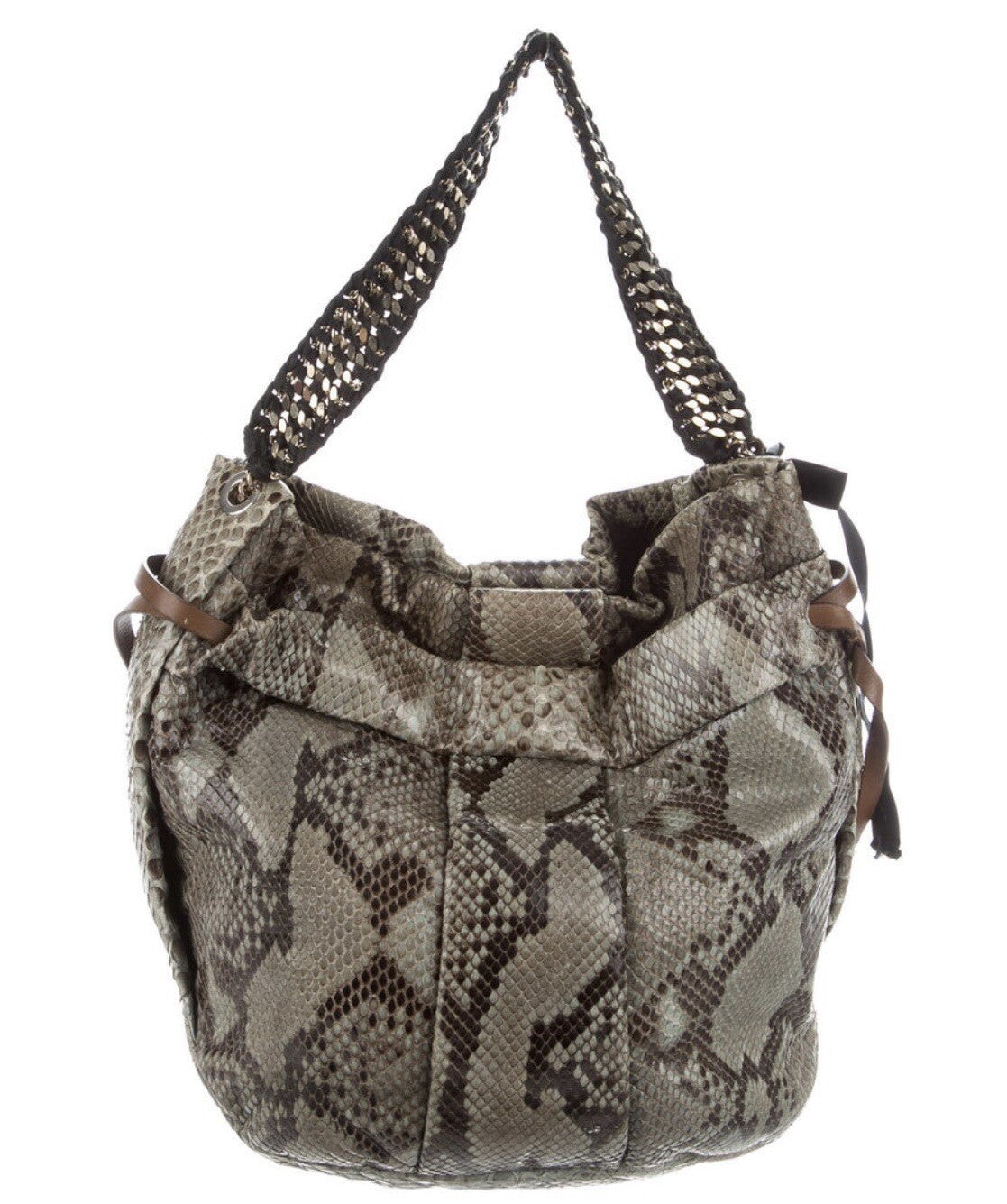 MARNI PYTHON SNAKESKIN CHAIN LINK HOBO BAG