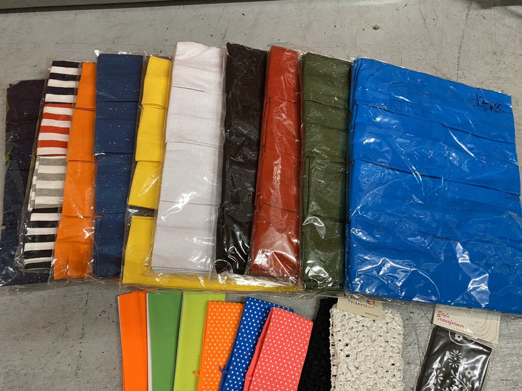 697 PC LOT NEW STRETCH HEADBANDS ASSORTED