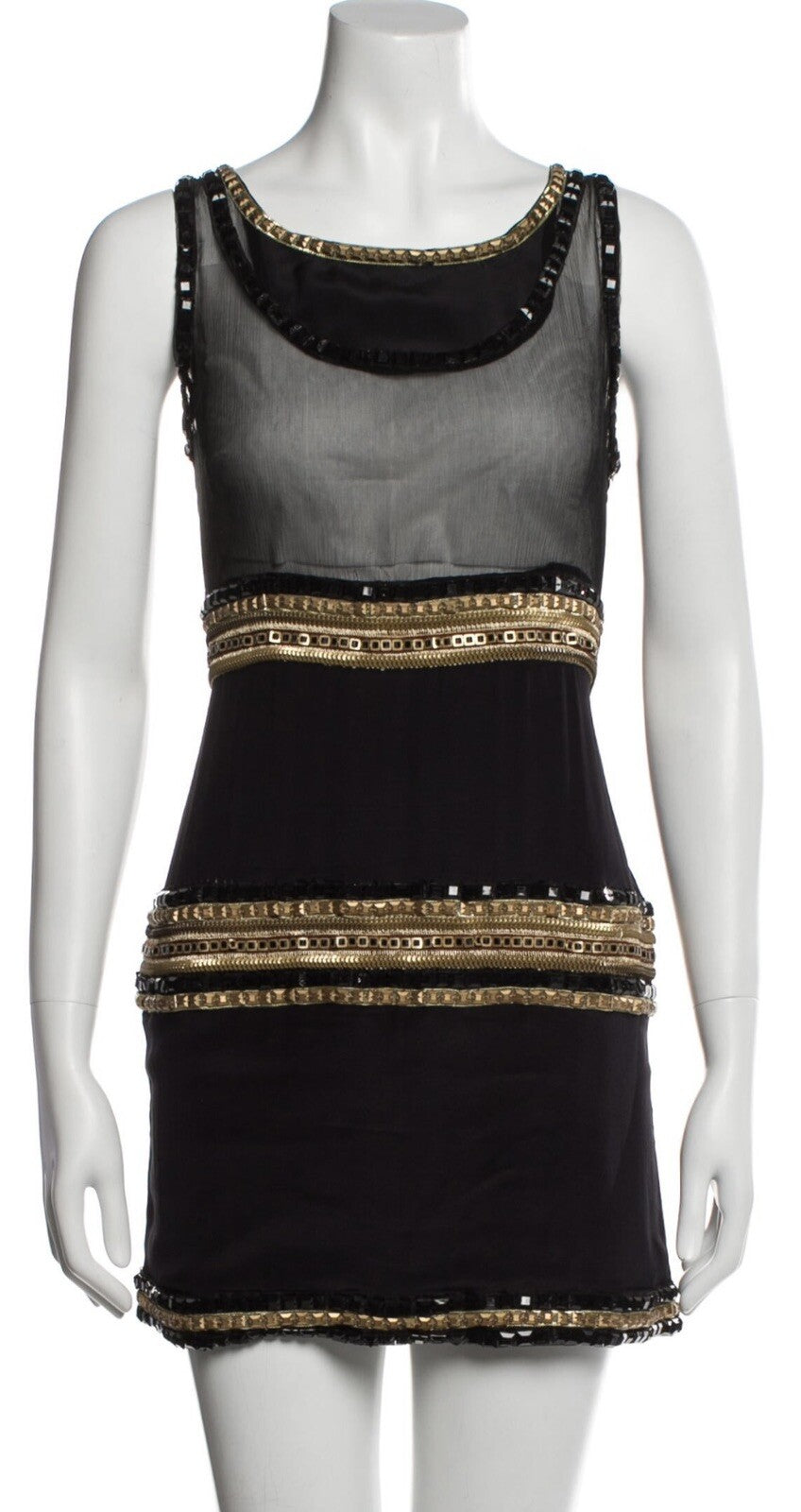 JUST CAVALLI BLACK EMBELLISHED MINI DRESS SZ S US4 IT40