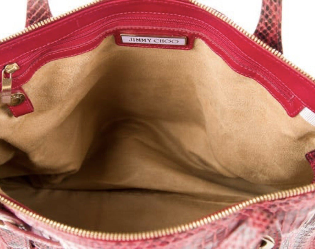 JIMMY CHOO PYTHON SNAKESKIN LARGE TOTE BAG