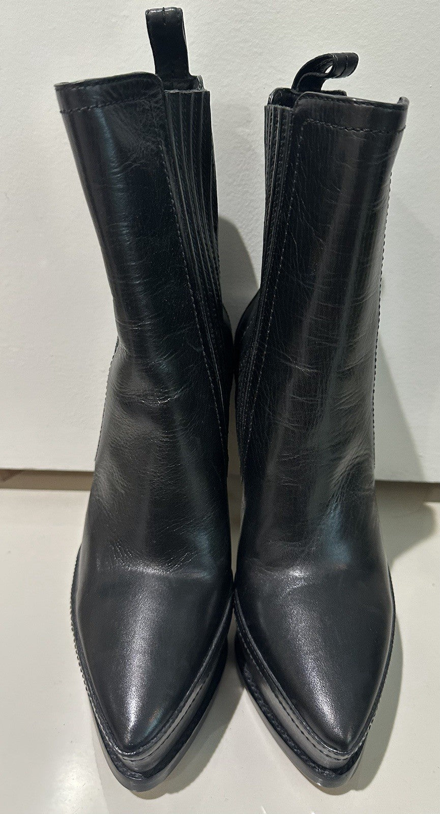 ALEXANDER WANG PLATFORM BOOTS BLACK LEATHER S 36 6 US