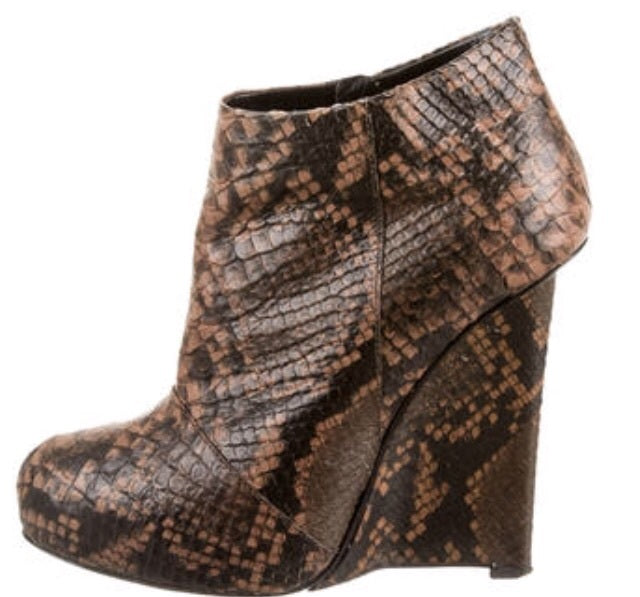 $1195 GIUSEPPE ZANOTTI ANKLE BOOTS SNAKESKIN SZ 6.5 36.5