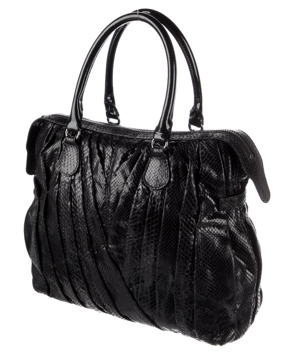 VALENTINO MAISON PYTHON SNAKESKIN HANDLE BAG