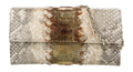 CHRISTIAN DIOR METALLIC PYTHON SNAKESKIN LOGO CHARM WALLET ON A CHAIN