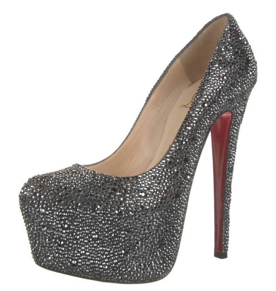 $6395 CHRISTIAN LOUBOUTIN SWAROVSKI CRYSTAL DAFFODILE PLATFORM HEELS SZ 6 36