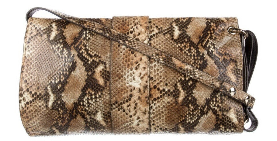 JIMMY CHOO PYTHON SNAKESKIN SHOULDER BAG/ CLUTCH