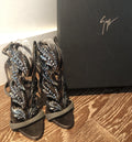 $2125 GIUSEPPE ZANOTTI SMOKE WING JEWELED SANDALS SZ 35.5 / 5