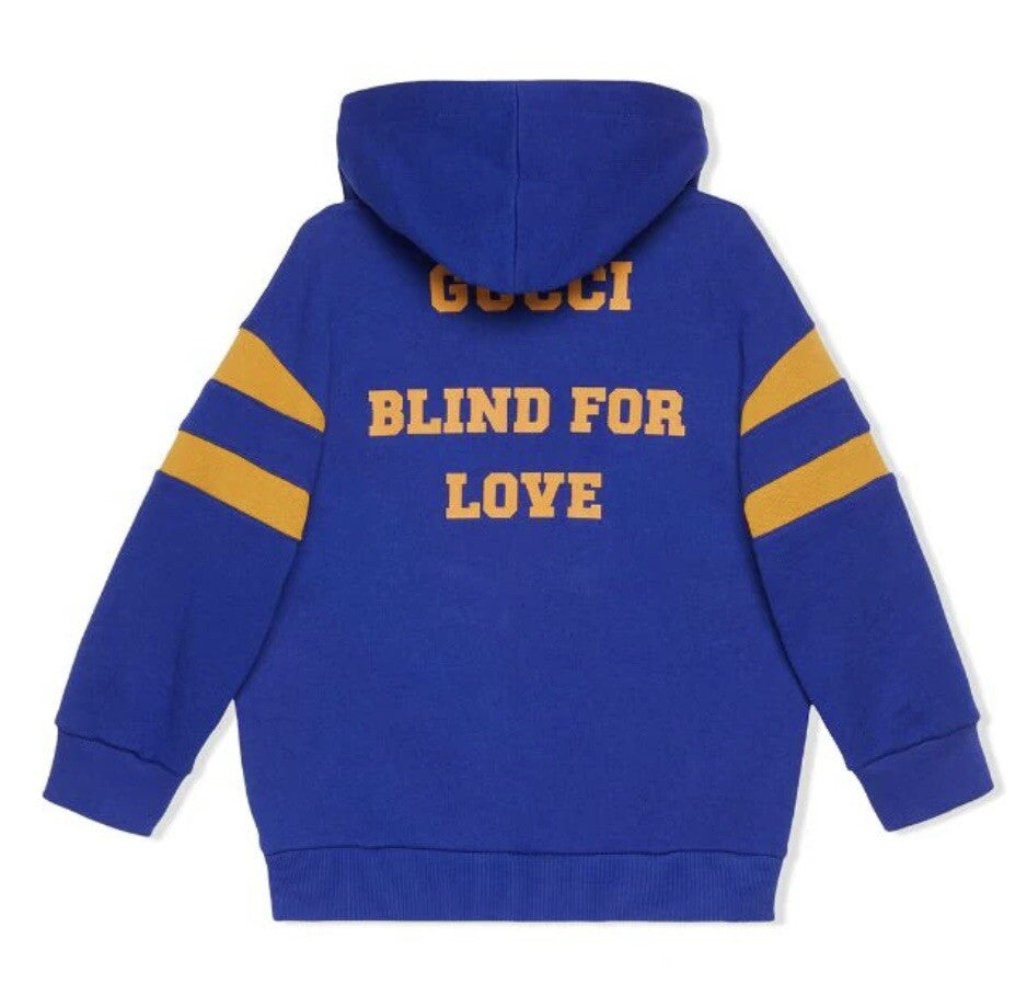 NWT GUCCI KIDS HOODIE SWEATSHIRT SZ 4 BLUE