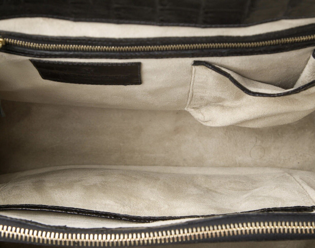 NANCY GONZALEZ CAIMAN CROCODILE ANIMAL PRINT TOTE BAG