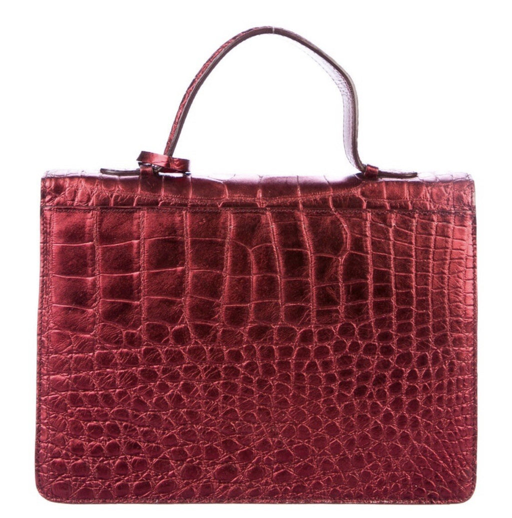 $5250 SHIRO NEW TATIANA METALLIC RED CROCODILE BAG - STUNNING!