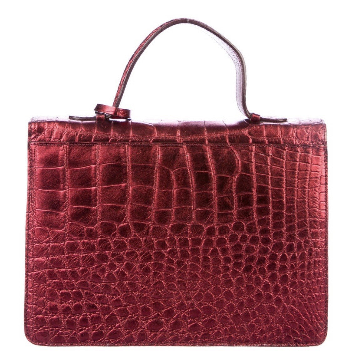 $5250 SHIRO NEW TATIANA METALLIC RED CROCODILE BAG - STUNNING!