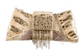 JUDITH LEIBER METALLIC PYTHON SNAKESKIN & CRYSTAL EVENING / SHOULDER BAG