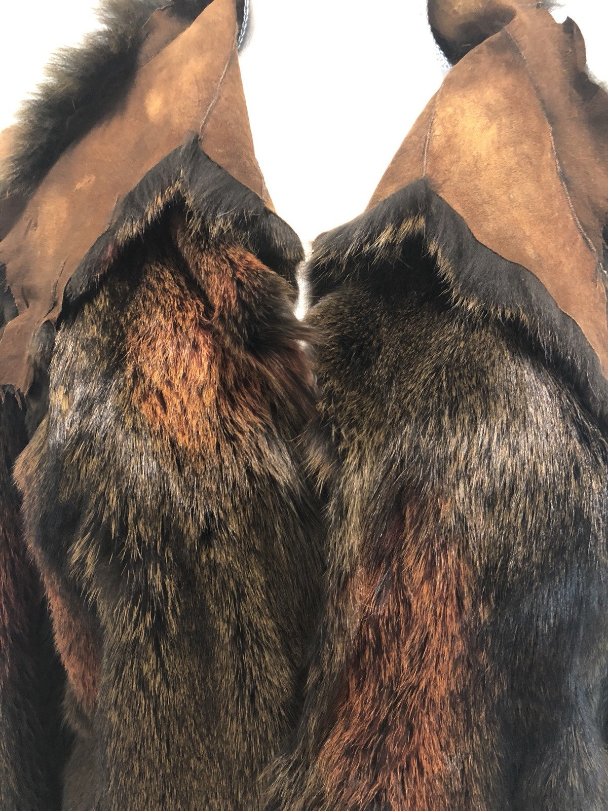 $2100 CUSTOM MADE NWT BROWN FOX FUR/ LEATHER RECERSIBLE JACKET SZ M