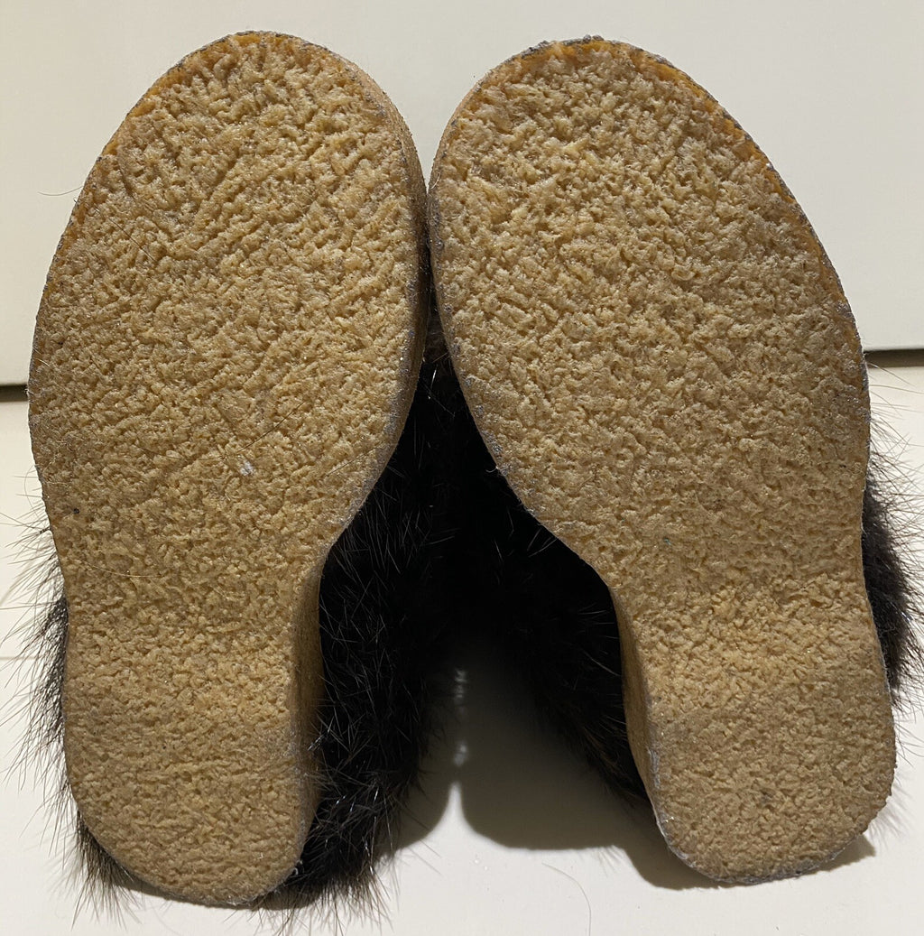 NEW MONCLER BROWN SUEDE BOOTS W/ REMOVABLE BEAVER FUR SZ 5.5