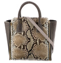 $2850 PAIGE GAMBLE PYTHON SNAKESKIN & STINGRAY TOTE BAG WITH SHOULDER STRAP