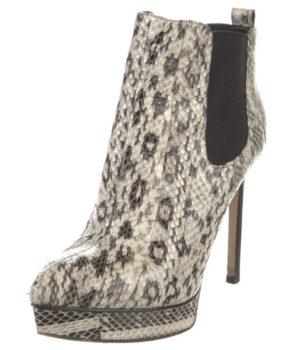 MICHAEL KORS SNAKESKIN PLATFORM ANKLE BOOTS SZ 6.5 36.5