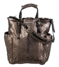 NEW JIMMY CHOO METALLIC BRONZE PYTHON SNAKESKIN TOTE BAG