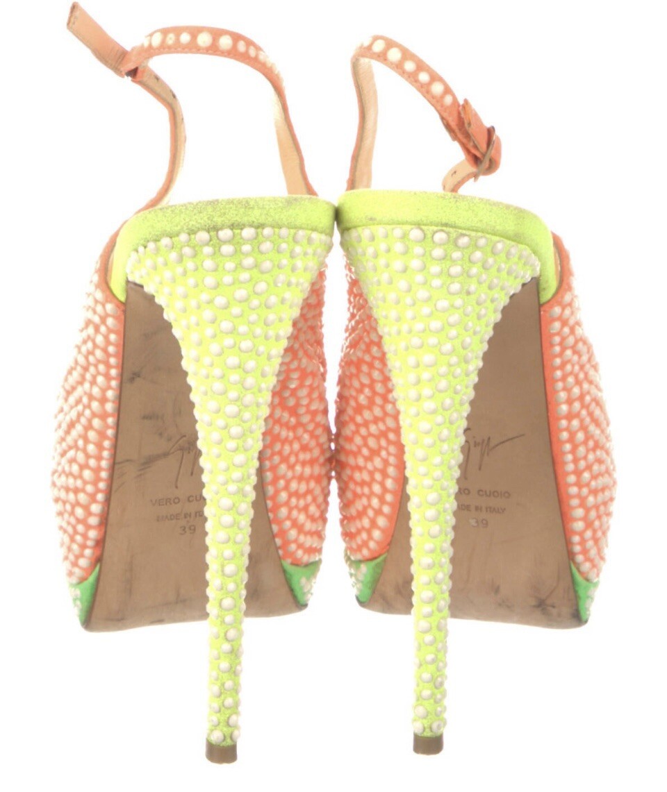 $1295 GIUSEPPE ZANOTTI CRYSTAL EMBELLISHED PLATFORM HEELS SZ 9 39